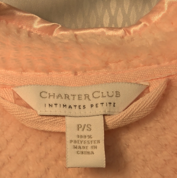 Charter Club Intimates Petite Long-Sleeved Zip-Front Robe, Pastel Pink P/S, NWOT - Picture 11 of 13